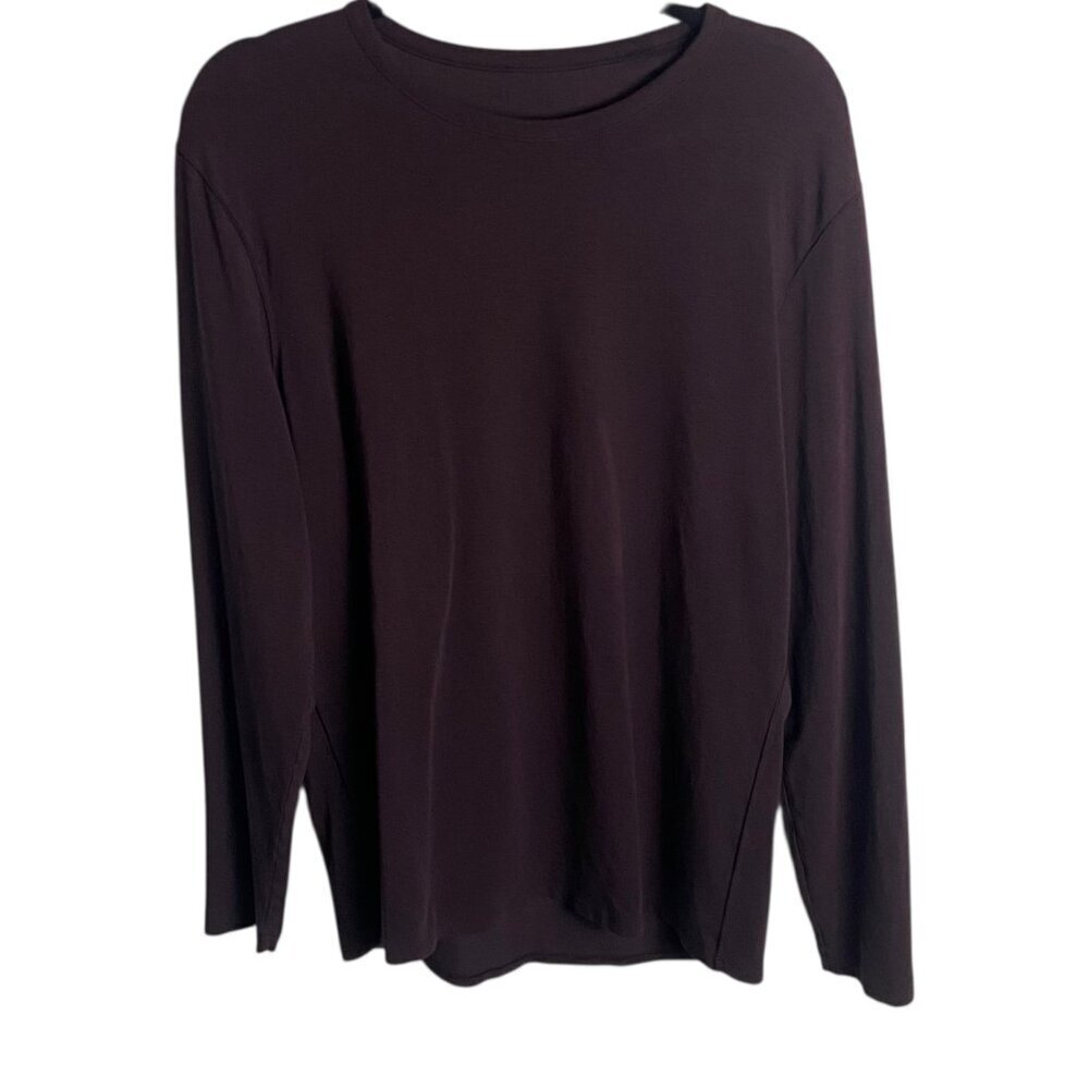 Lululemon Men's Size L Long Sleeve Tee Shirt Eggplant Purple Causal Everyday Gym